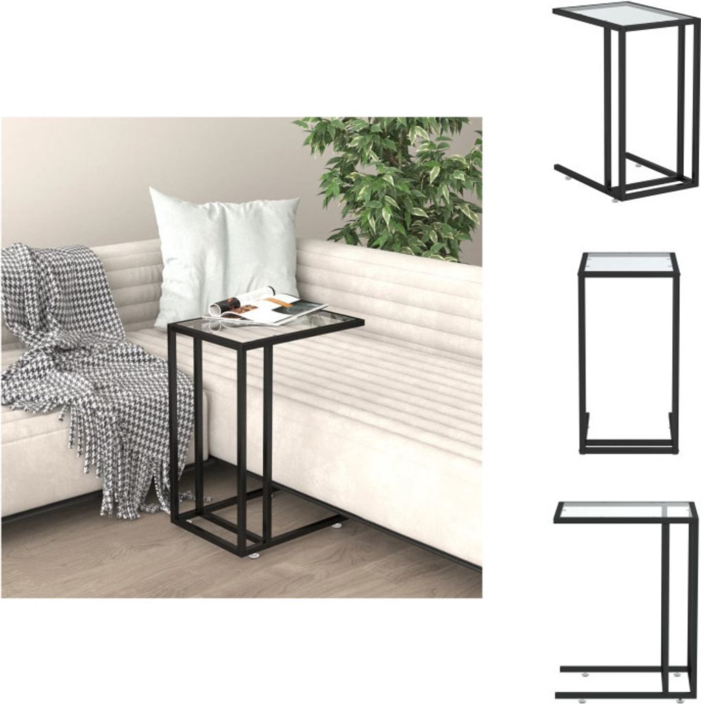 vidaXL Computer-Beistelltisch Transparent 50x35x65 cm Hartglas - Beistelltische