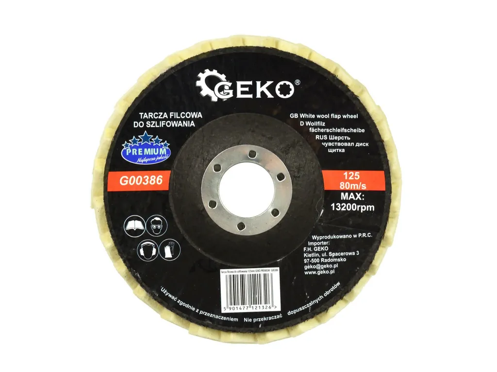 Mola Feltro 125 mm GEKO PREMIUM 10/150 - Alta Qualità per Lucidare