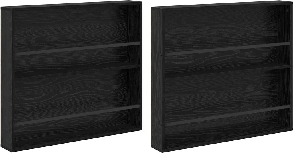 Set 2 Portariviste SYFAX 80cm Rovere Nero - Design Minimal Parete