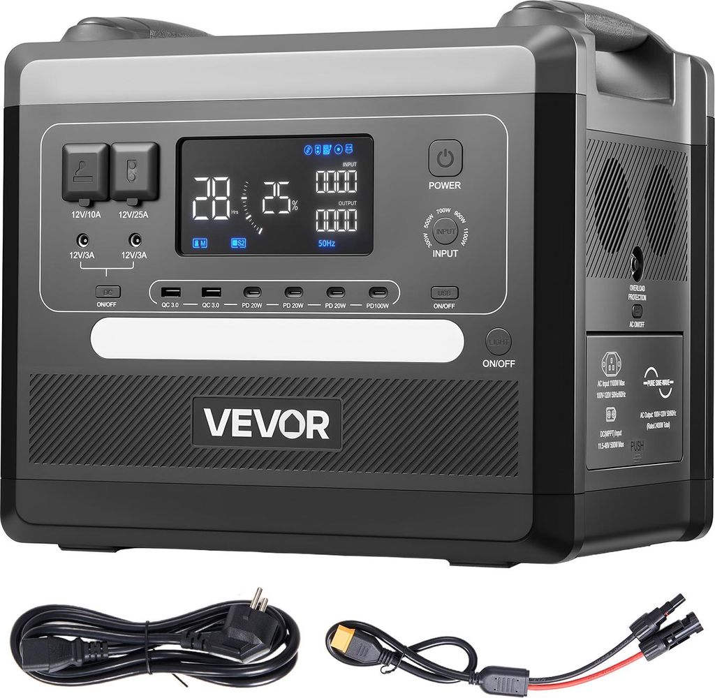 VEVOR Tragbare Powerstation, 2400W 2160Wh Solargenerator Produktbild 