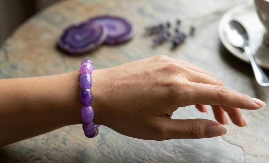 Amethyst Armband lila Natur Amethyst Edelsteine 135ct 19