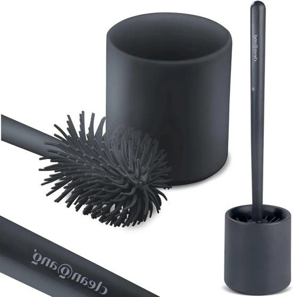 Balai brosse WC en silicone anthracite pour un nettoyage sans trace