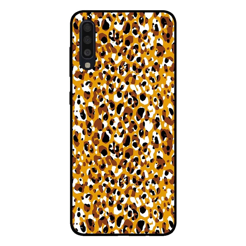Smartphonica Handyhülle für Samsung Galaxy A70 mit Panther-Print - TPU-Hülle mit Faultier-Print - Braun