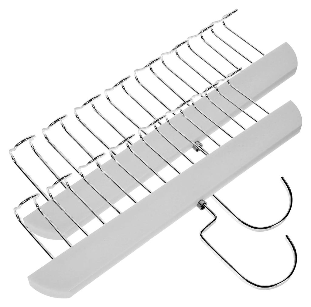 2 Stück Multifunktionale Kunststoff-Kleiderbügel für Tanktops und Gürtel, Platzsparender Schrankorganizer, Weiß, Robust und Stabil für Kleide...