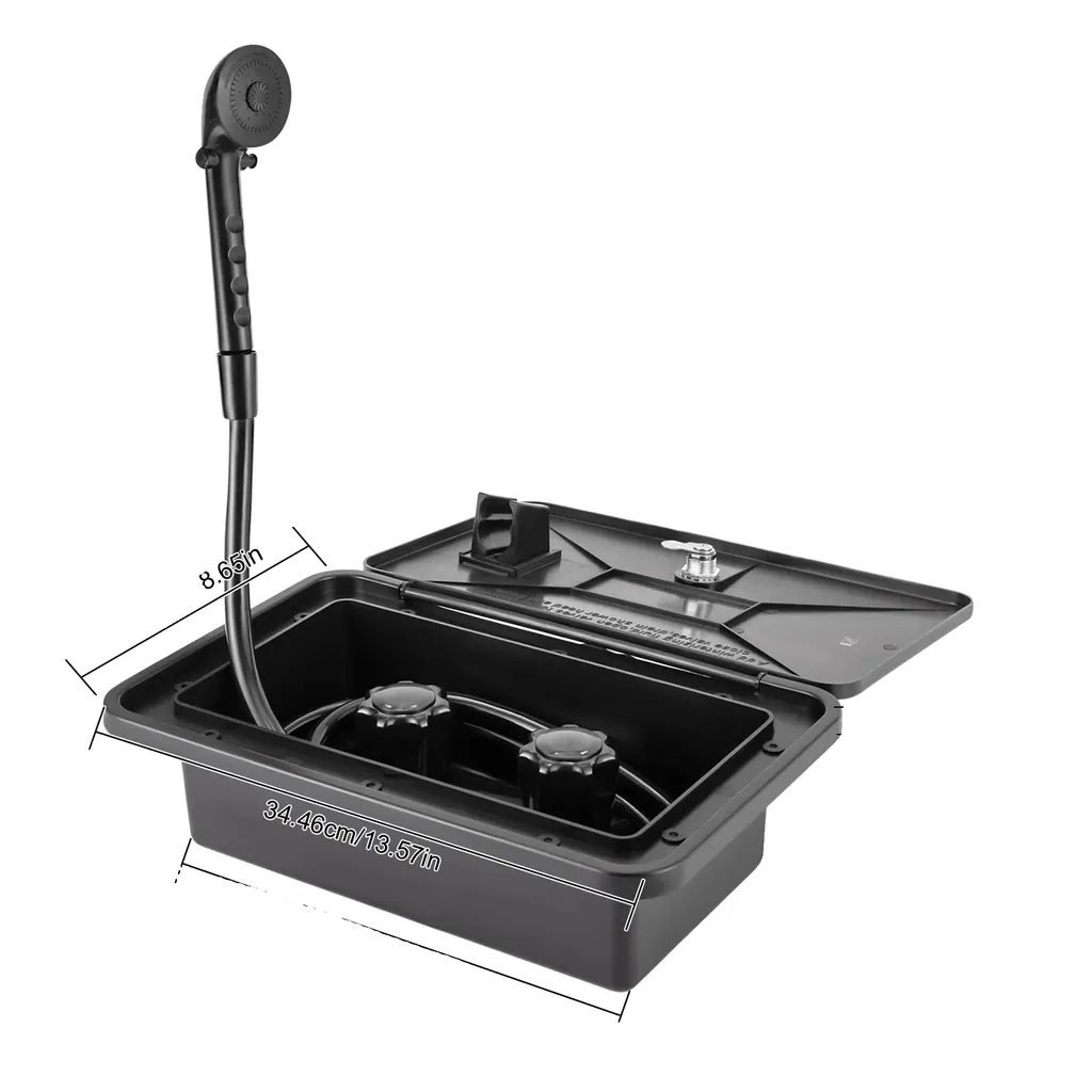 Sistema Doccia Nero con Supporto Esterno - Design Minimalista e Duraturo