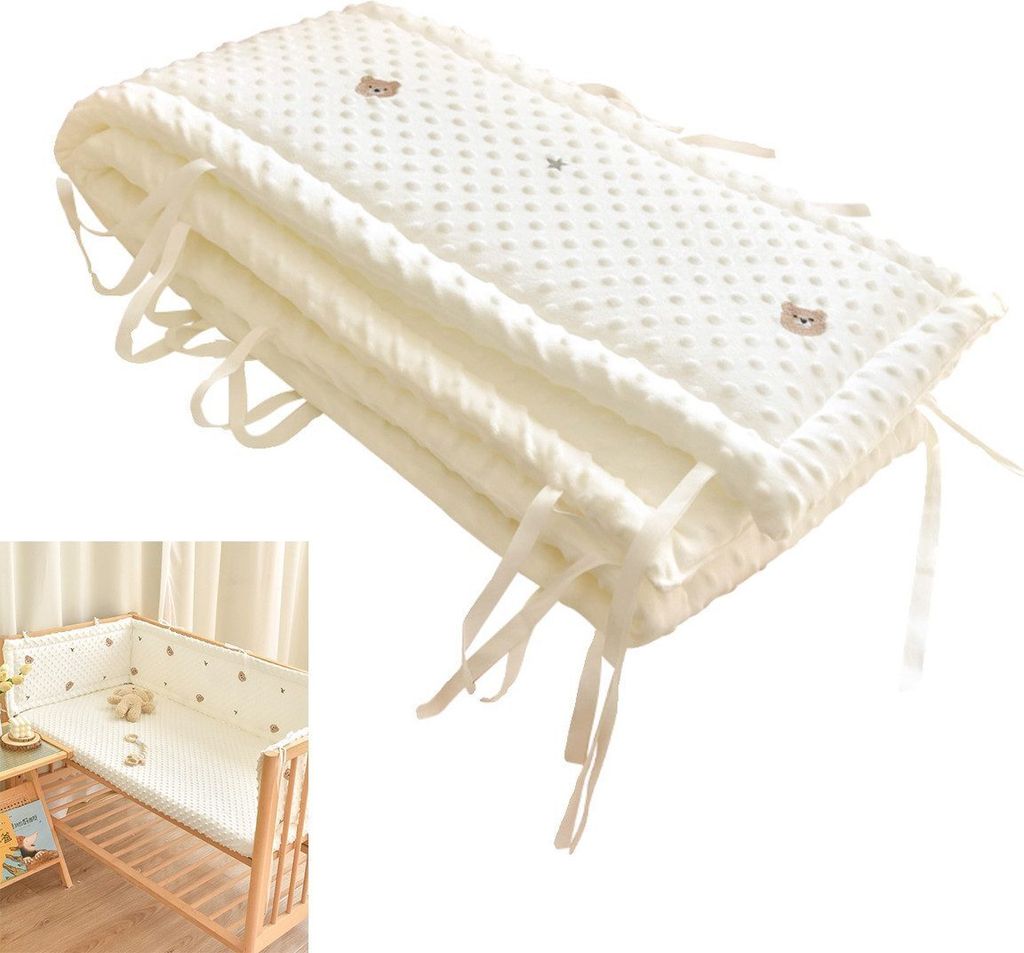 Bettnestchen Bettumrandung, Gitterbett Nest, Weich und Atmungsaktiv Anti-Knock