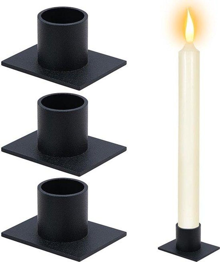 Set von 4 schwarzen Kerzenständern, Retro-Lichterkästchen für ein Candlelight-Dinner, für Dekoration auf dem Bauernhof, für eine Heimhochzeit,...