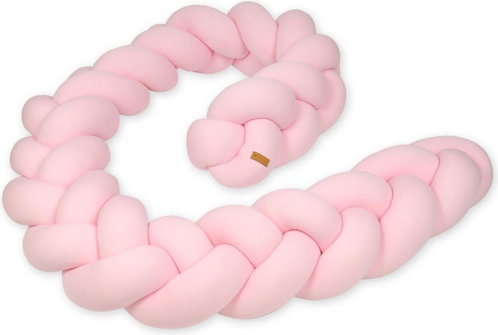 Geflochtener Schutz für Kinderbett hellrosa