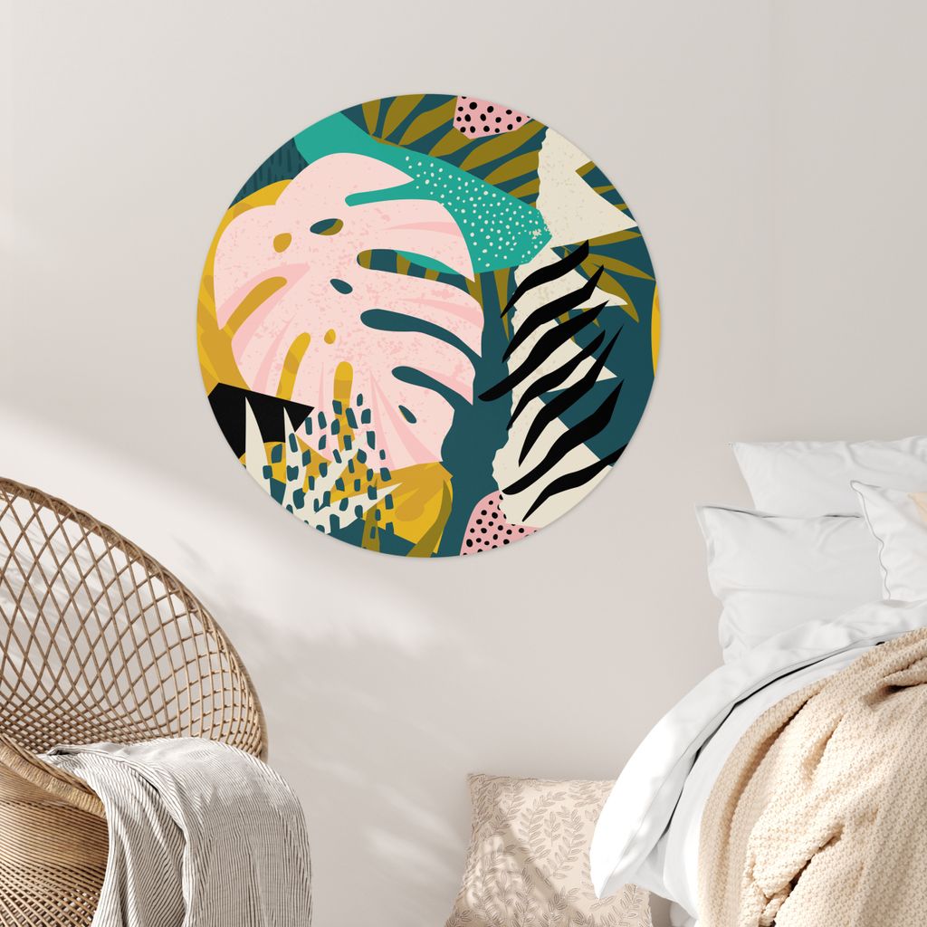 MuchoWow - Tapetenkreis - Wandbild rund - Schlafzimmerdekoration - Wanddeko - runde Tapete - Kunst für zu Hause