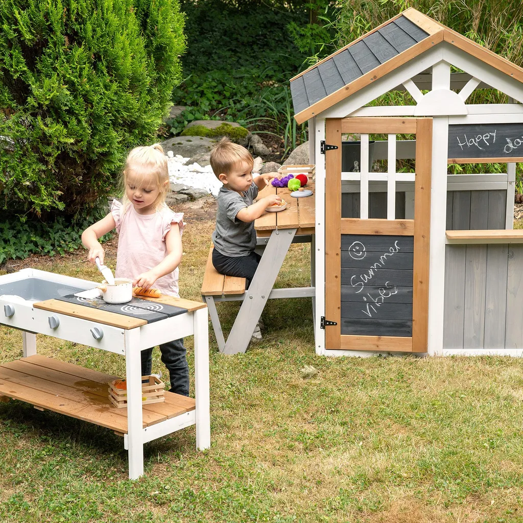 Cuisine enfant extérieure en bois durable contre les intempéries
