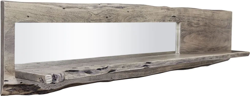 Étagère murale de salon 191 cm bois acacia gris taupe pour décoration