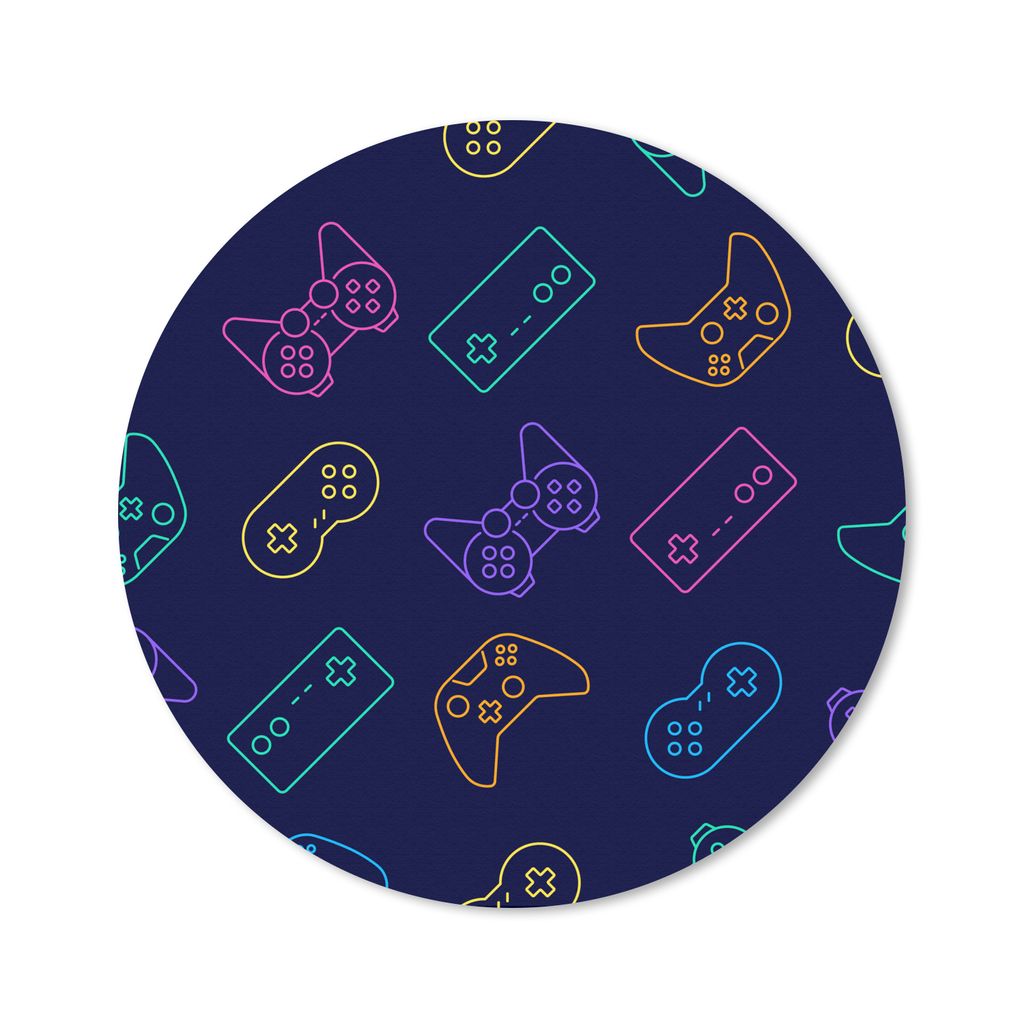 MuchoWow Gaming Mauspad Mousepad Spiele - Muster - Controller 40x40 cm - Mousepads - Maus Mat - Pad - Mausunterlage - Schreibtisch Accessoires