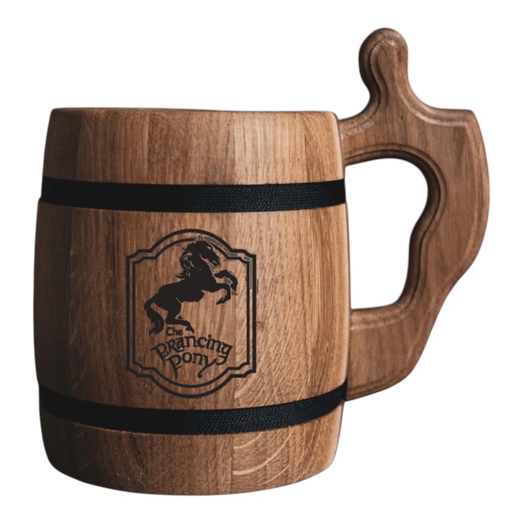 Le Prancing Pony Chope de bière en chêne - Pierre à bière Image du produit 