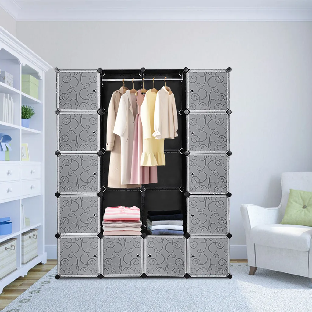 Dressing modulable pour chambre avec penderie et rangement chaussures - 7