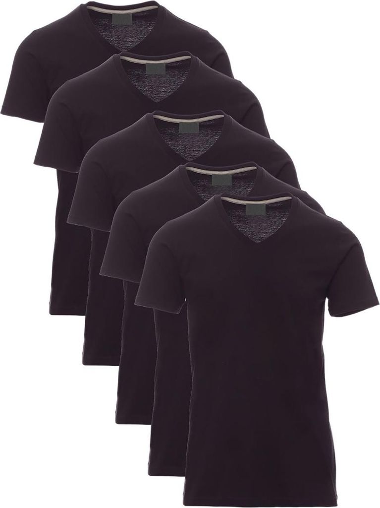Mivaro Herren T-Shirt 5er Pack V-Ausschnitt - V-Neck Shirt aus 100% Baumwolle, Regular Fit, Basic Kurzarm, bis 5XL