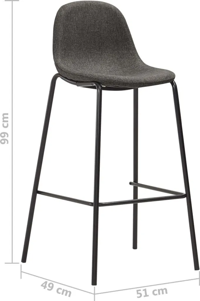 Ensemble mange-debout et 2 tabourets tissu gris foncé - Coin café convivial - 12