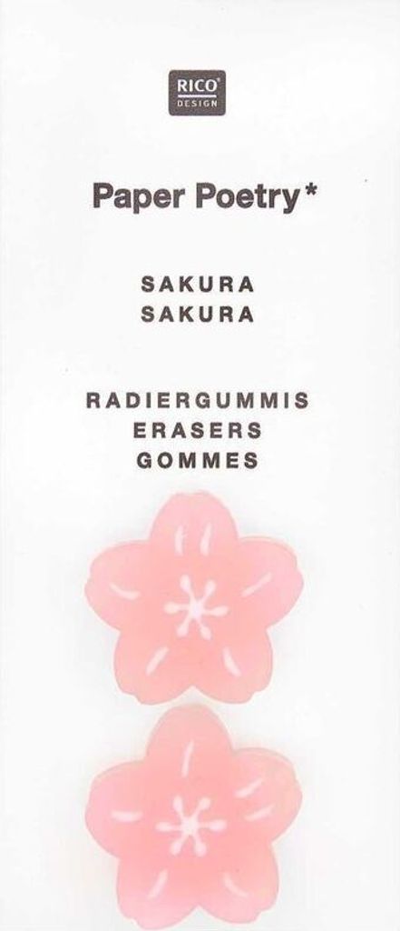 2 Rosa Radiergummi Sakura-Blüten, Japanischer Frühling