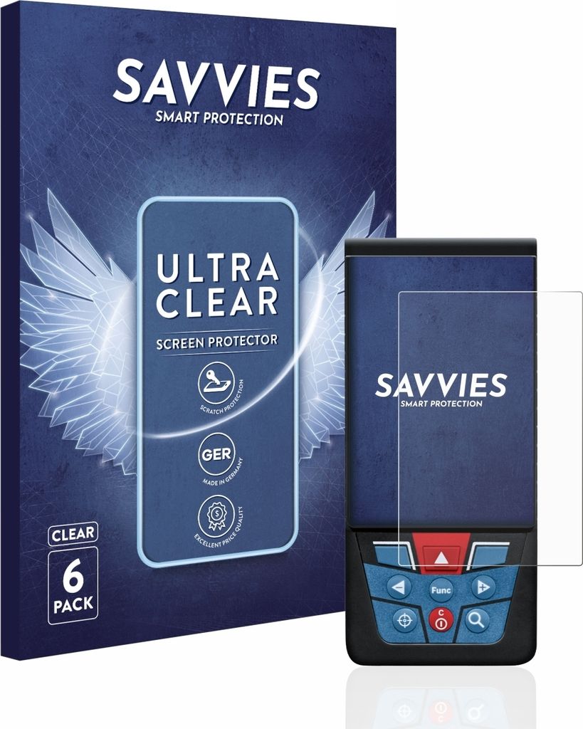 6x Für Bosch GLM 150-27c Schutzfolie Savvies Displayschutz Display Schutz Folie Klar Transparent