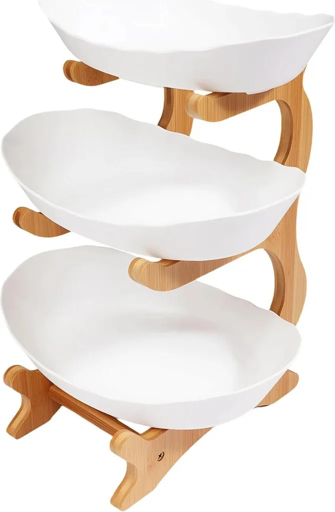 Rangement cuisine 3 niveaux pour organiser fruits et légumes frais