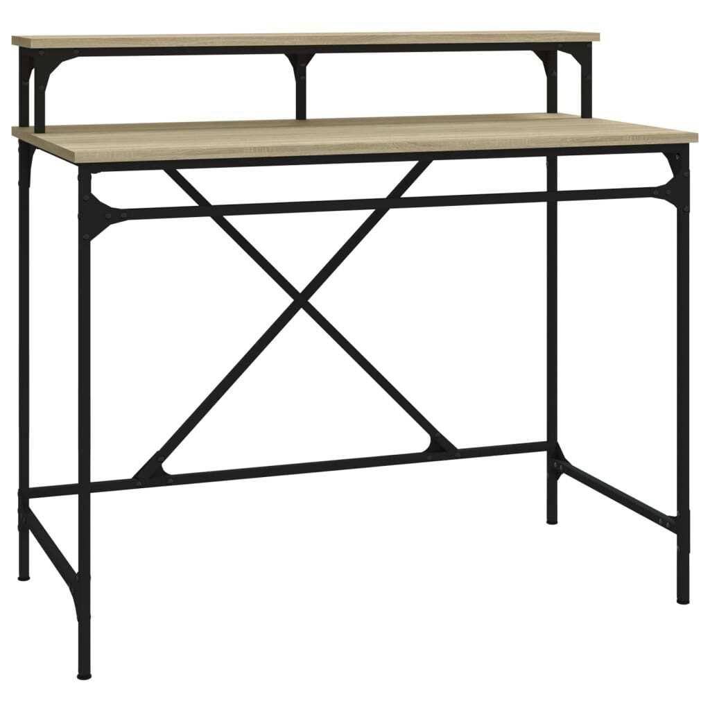 vidaXL Stôl Sonoma Dub 100x50x90 cm materiál drevo a železo Obrázok produktu 