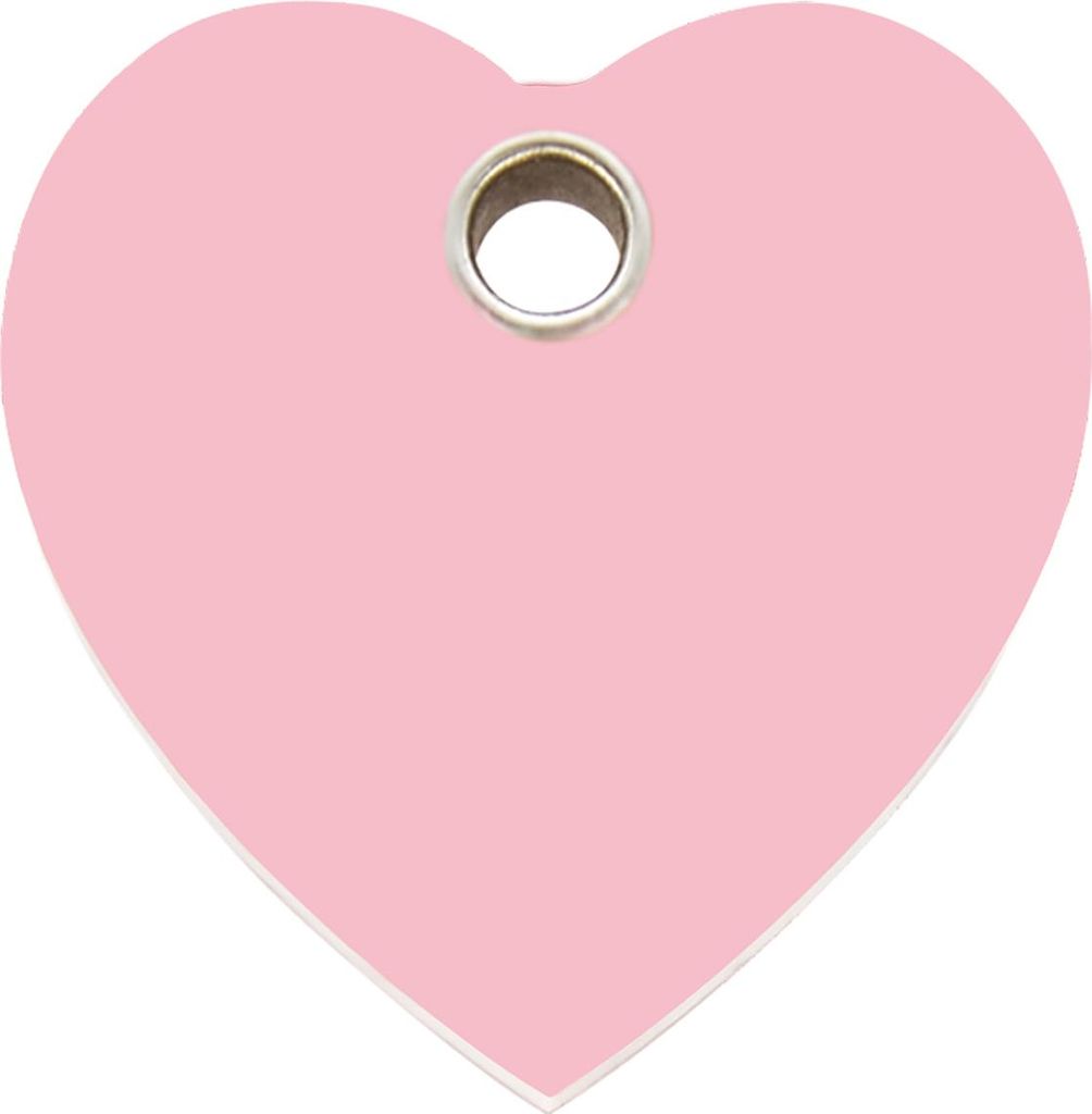 RedDingo Kunststoff Hundemarke mit individueller Gravur Herz pink, Größe: M