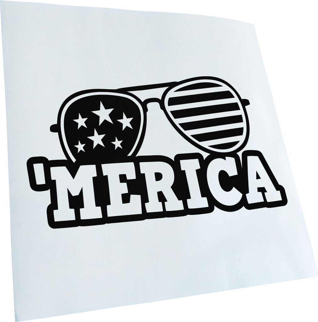 Kiwistar - Autoaufkleber - Merica - USA Amerika Heckscheibe - Aufkleber für Auto Kfz Fahrrad, LKW, Truck Mofa