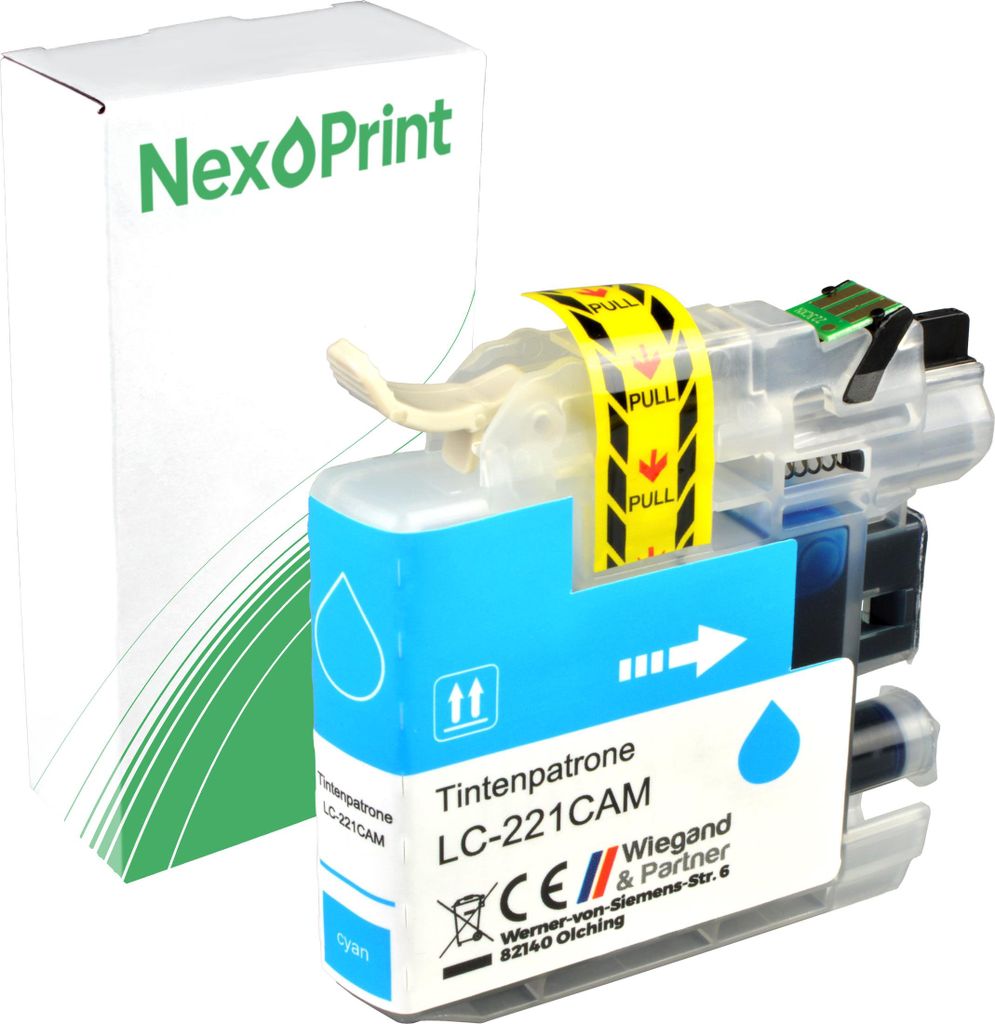 NexoPrint LC-221C cyan Druckerpatronen kompatibel zu Brother MFC-J 480 DW MFC-J 680 DW MFC-J 880 DW ca. 260 Seiten