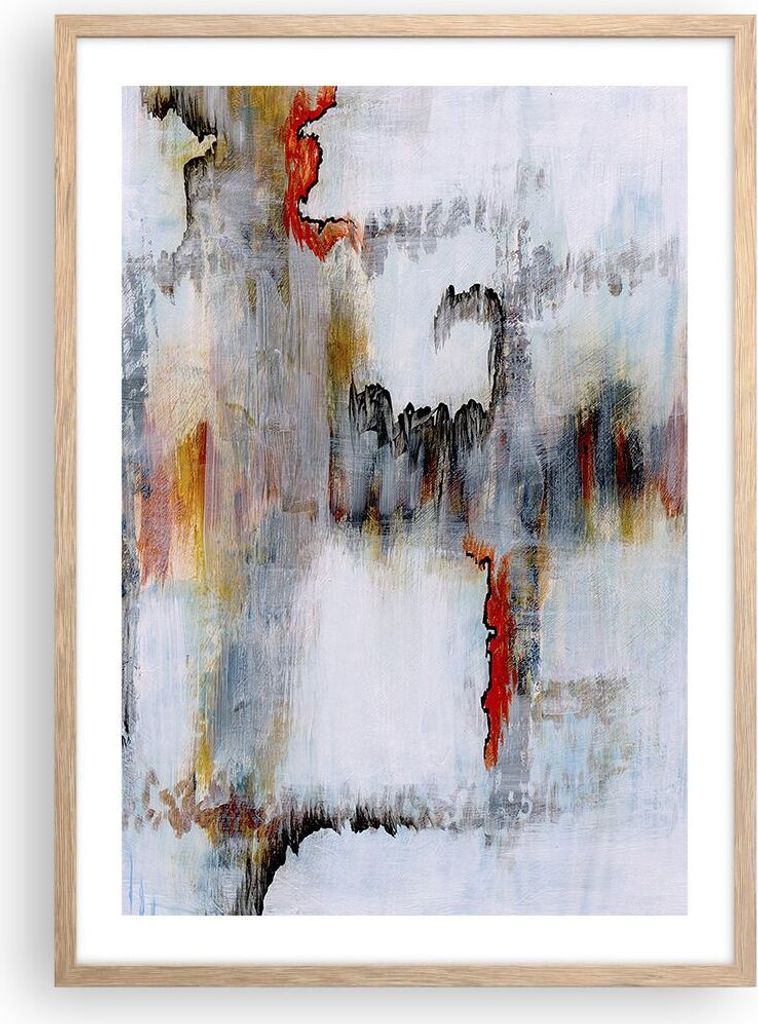 Gerahmtes Poster - Rahmen in heller Eiche - Abstraktion modern - 50x70 cm - Wand Bild - Wanddeko - Wandbilder - Wandposter - Bilderrahmen - Bilder ...