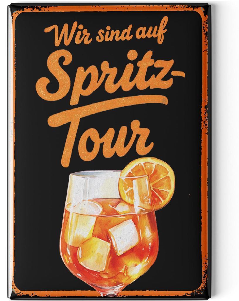 LANOLU Kühlschrankmagnete lustig- Wir sind auf Spritztour -lustige Magnete mit Sprüchen und witzigen Motiven 8x5,5cm