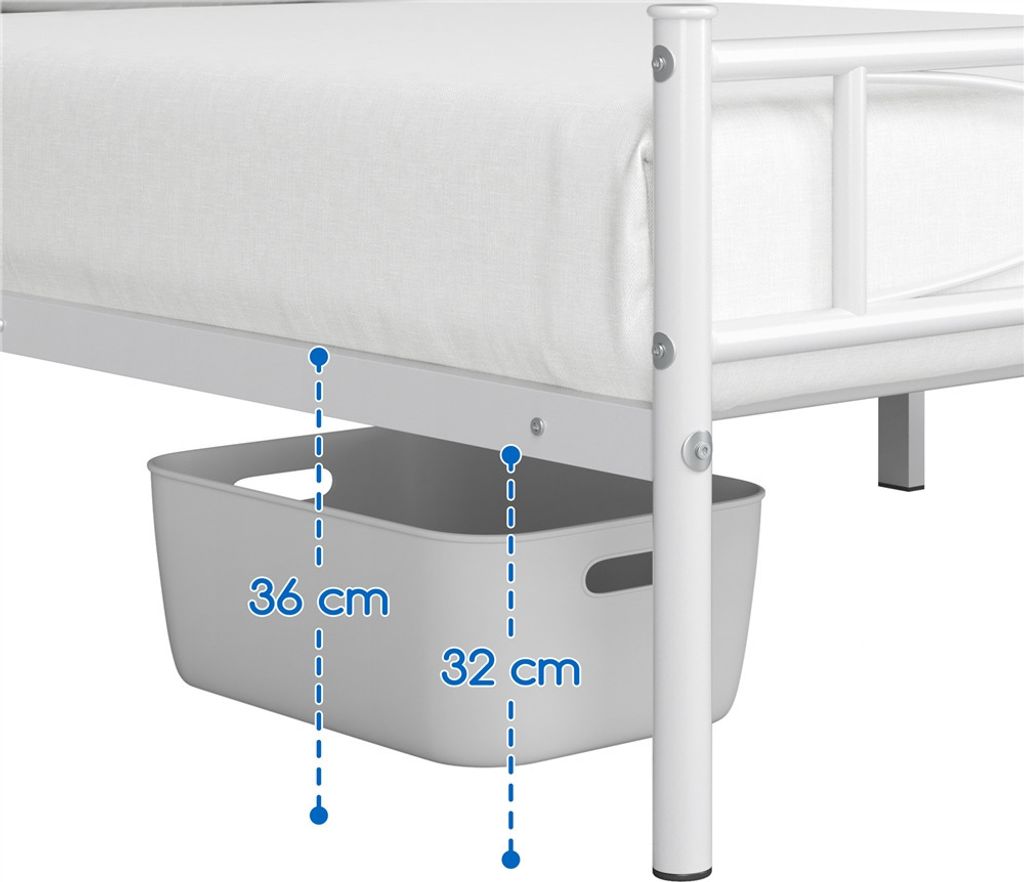 Yaheetech Metallbett Bettgestell 140 x 200 cm, Bettrahmen Produktbild 5