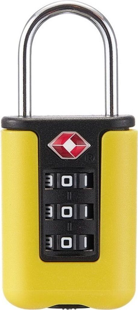 TSA Zahlenschloss Kofferschloss 3-stellig Reiseschloss Vorhängeschloss Reise, Farbe:Helles Gelb