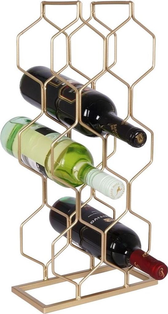 Elegantný stojan na víno v zlate na 8 fliaš Obrázok produktu 