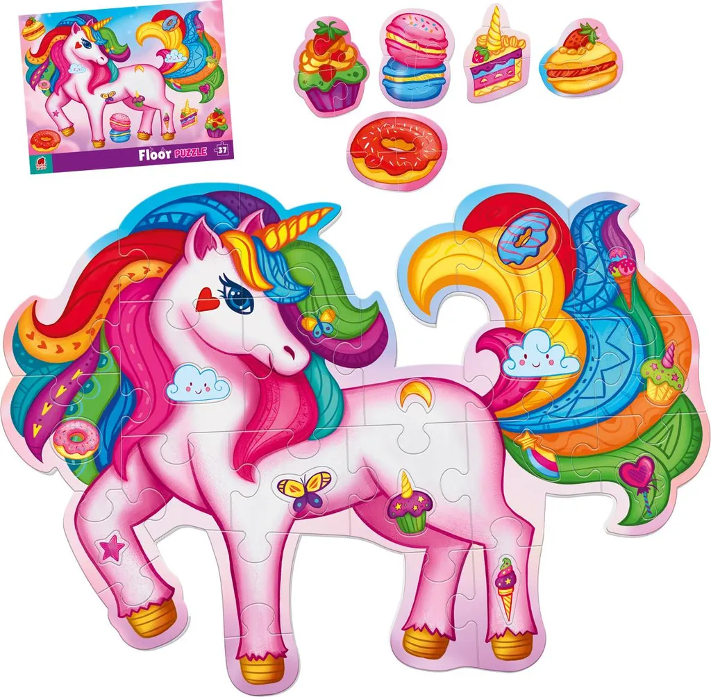 Puzzle de sol licorne magique lavable et isolant en mousse souple - 4