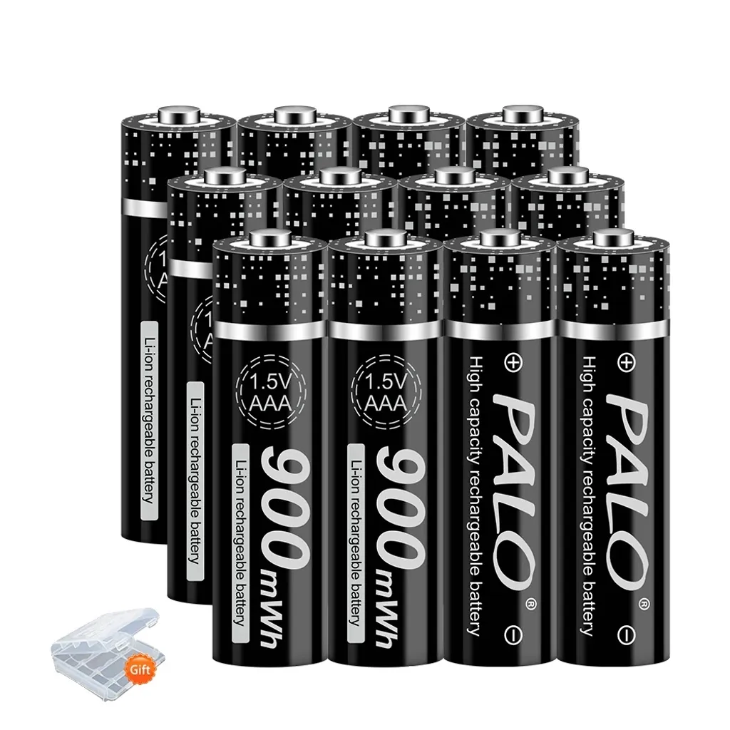 Batterie AAA PALO 1.5V Ioni di Litio 900mWh - Set 12x Alta Capacità