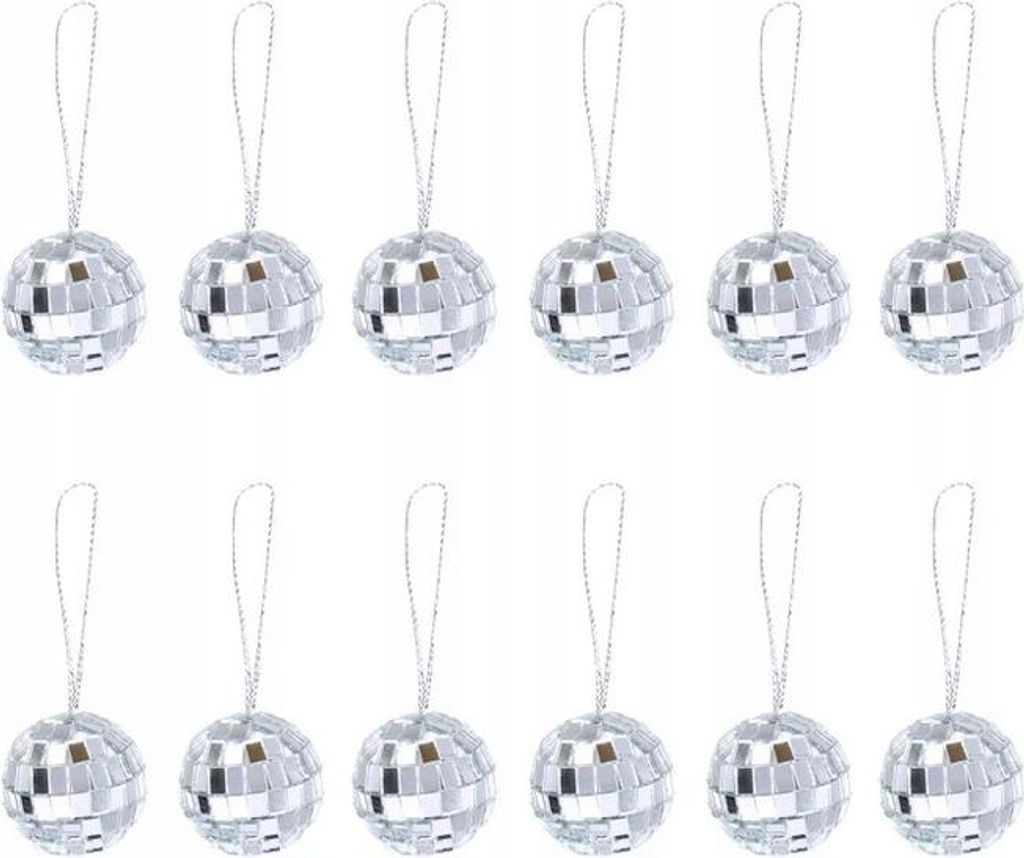 Deko-Anhänger Kugeln DISCO-KUGELN Spiegel Silber 3cm 12St.