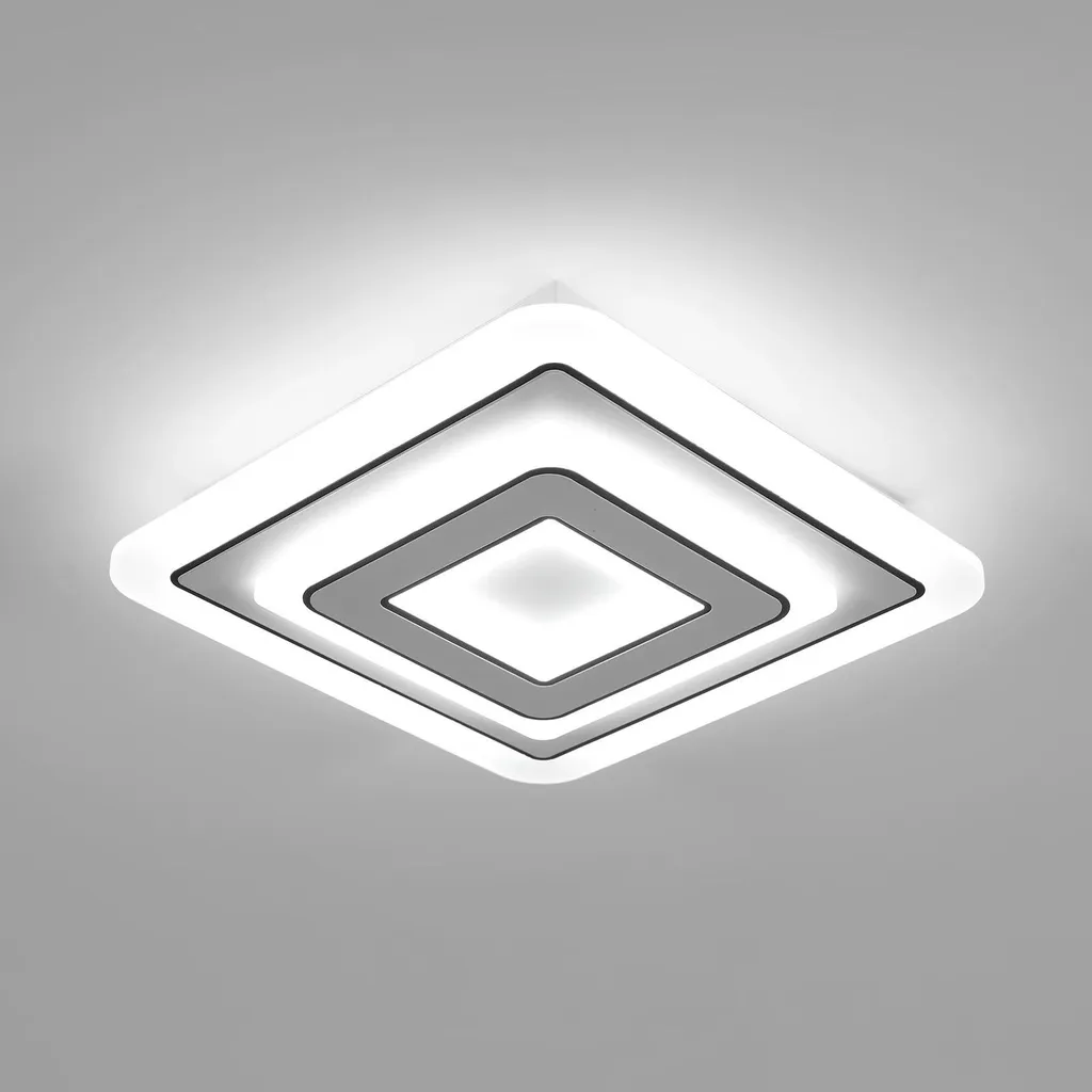 Plafonnier LED Carré 32W Blanc Froid 6000K en Acrylique pour Couloir