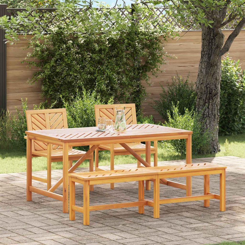 vidaXL Garten Essgruppe 4 pcs Braun Massivholz Akazie