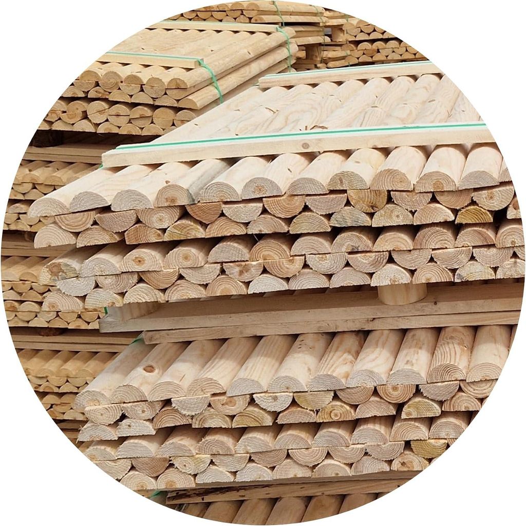 TIMBERMIK Półpalisada Drewniana ½ Ø7 cm 8 szt. 160 cm Zdjęcie produktu 