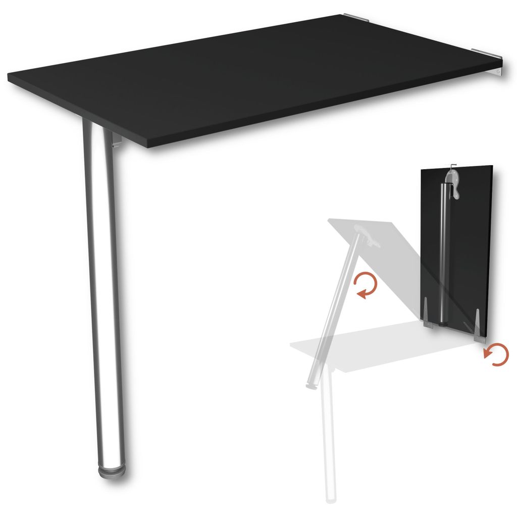 Stół składany na ścianę z nogą stołu blat biurka 80x50 cm w Zdjęcie produktu 