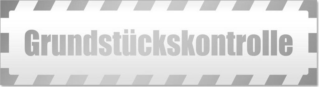 Kiwistar Grundstückskontrolle gestreift Magnetschild Schild magnetisch - 60cm Silber - Magnetfolie für Auto PKW Kfz