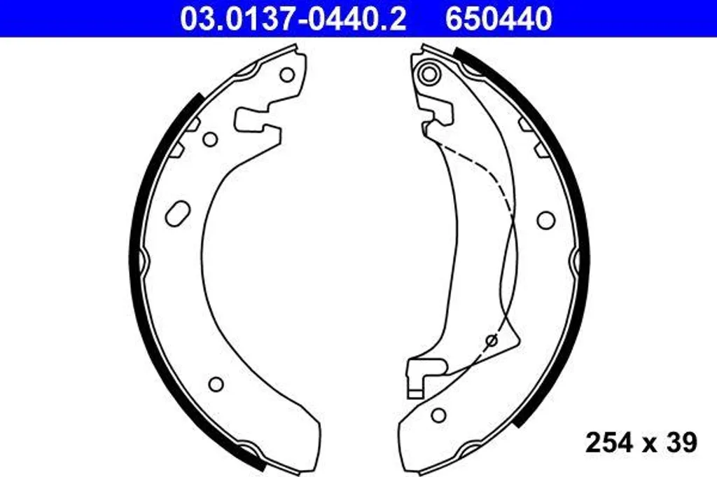 Kit mâchoires de frein arrière pour Freelander ATE 03.0137-0440.2 254mm