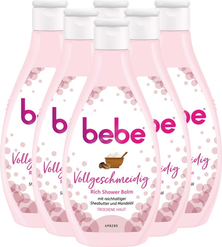 bebe Vollgeschmeidig Rich Shower Balm Duschgel Sheabutter Mandelöl 6 x 250ml