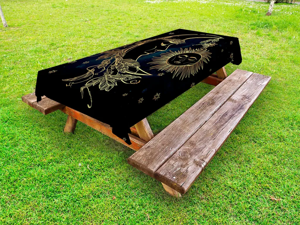ABAKUHAUS Tovaglia Esterno Rettangolare 145x265 cm Impermeabile Giallo