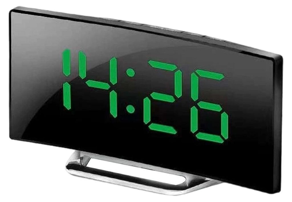 Digitaler Wecker für Schlafzimmer, 7-Zoll-LED-Spiegelbildschirm, 2 Helligkeitsstufen, 12/24 Std., Temperatur, Datum, Nachtlicht, Schlummerfunktion...