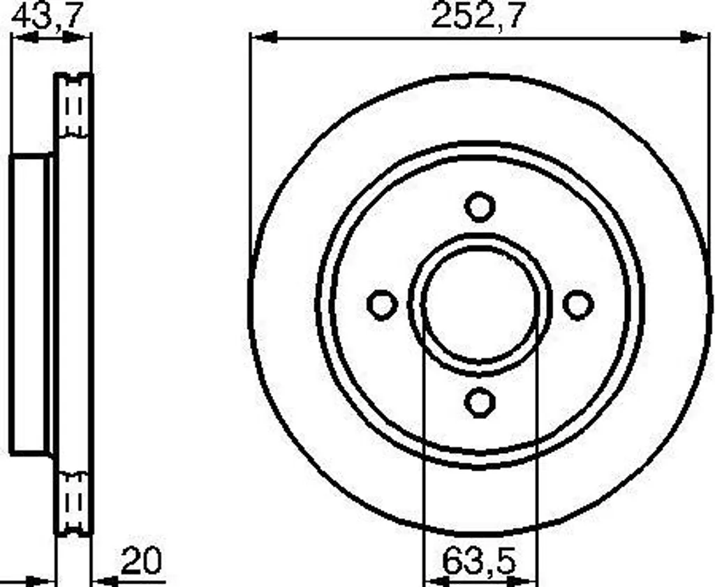 Disque de frein BOSCH 0 986 478 605 - Qualité OE pour Mondeo et Cougar