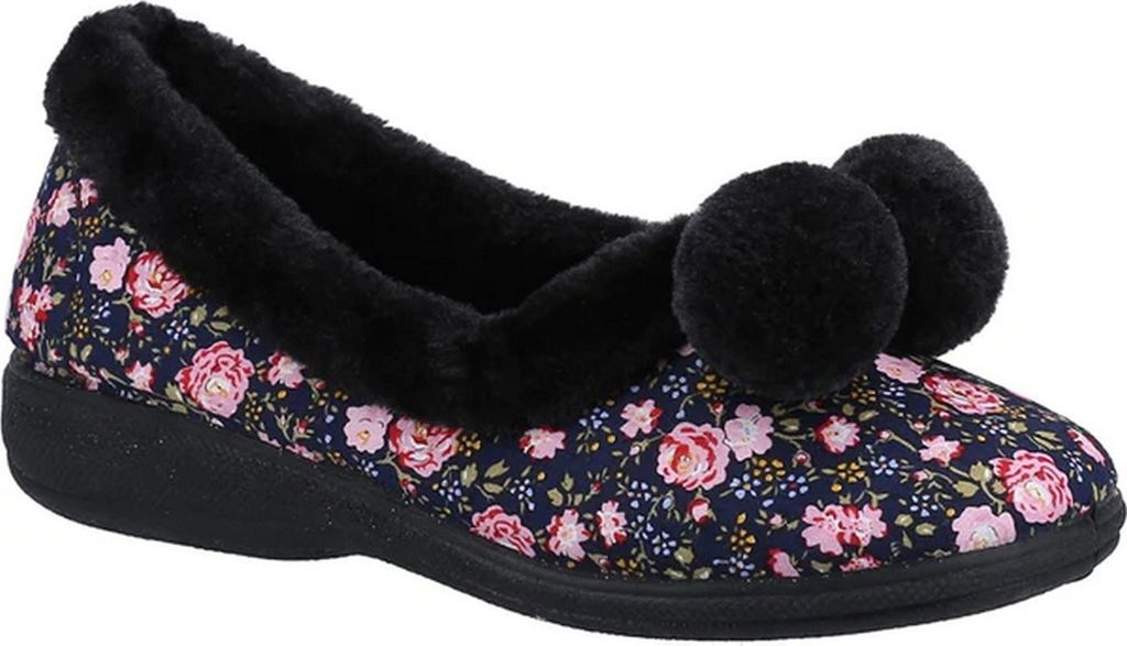 Fleet & Foster - Damen Hausschuhe "Goldfinch", Floral FS9625 (41 EU) (Marineblau)
