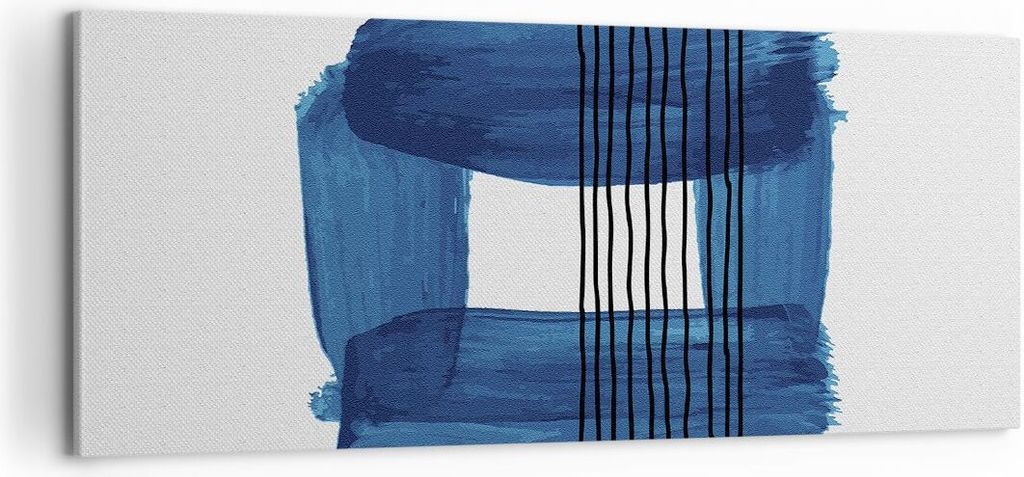 Bild auf Leinwand - Leinwandbild - Einteilig - Abstraktion Aquarell Blau - 100x40cm - Wand Bild - Wanddeko - Wandbilder - Leinwanddruck - Bilder - ...