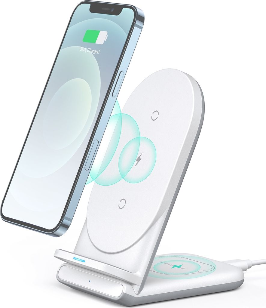 AUKEY LC-A2-Whi Aircore Series 2-in-1 Wireless Charging Produktbild 