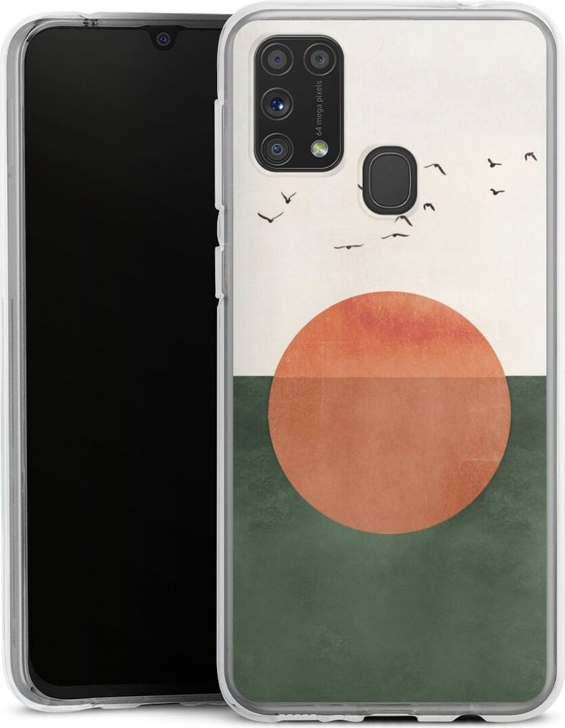 DeinDesign Handyhülle für Samsung Galaxy M31 Silikon Hülle Case Smartphone Schutzhülle Sonnenschein Sonnenuntergang Vogel