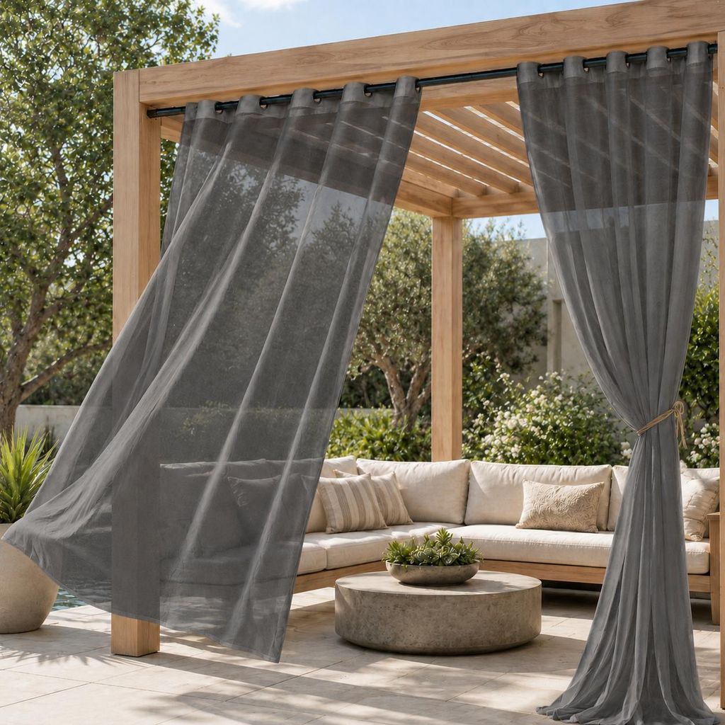 Tenda da esterno con occhielli Tende trasparenti Immagine del prodotto 